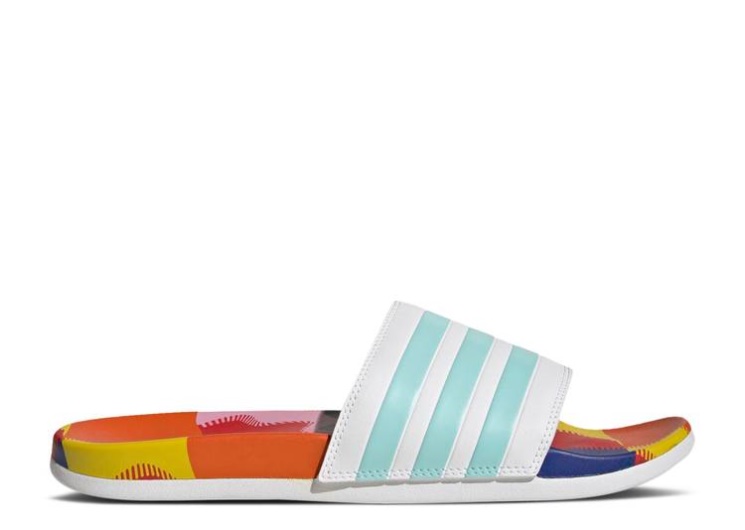 Adidas Adilette Comfort Slide - White Clear Aqua