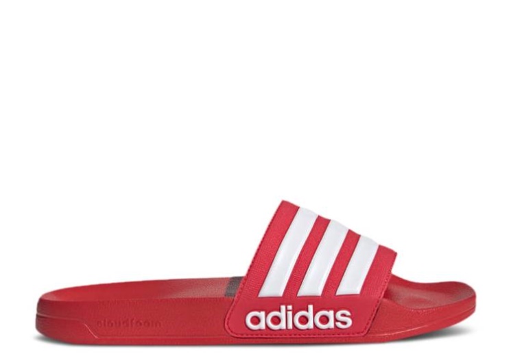 Adidas Adilette Shower Slides - Scarlet White