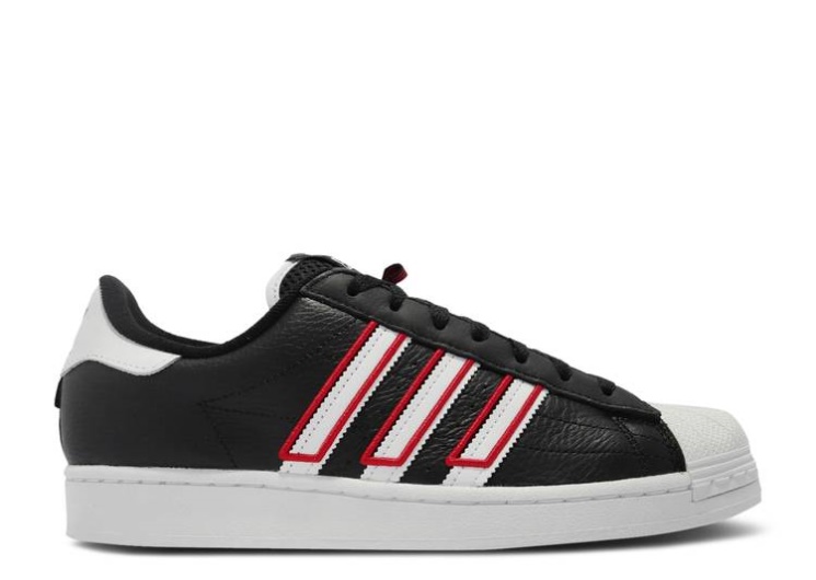 Adidas Superstar - Black White Vivid Red