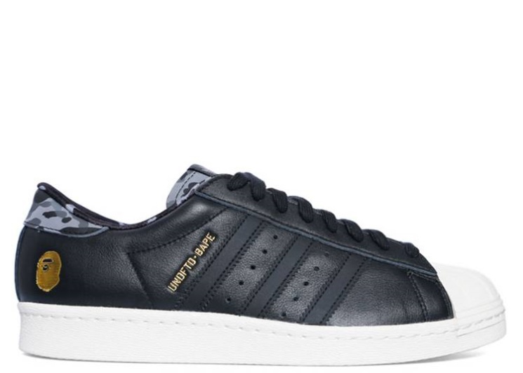Adidas Undefeated X A Bathing Ape X Superstars 80V - Black