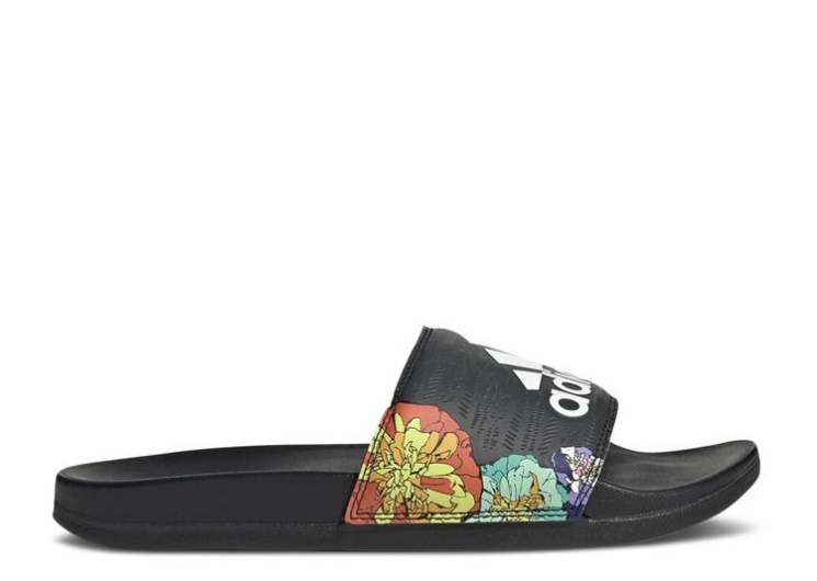 Adidas Wmns Adilette Comfort Slide - Black Floral Core Black/White/Core Black