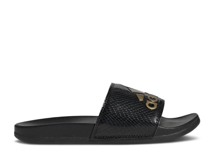 Adidas Wmns Adilette Comfort Slide - Black Gold Metallic