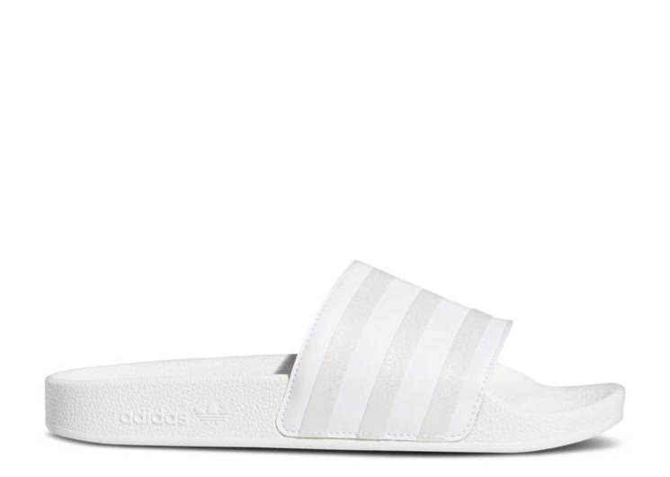Adidas Wmns Adilette Slide - White Silver Metallic