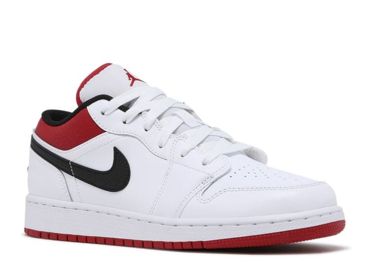 Air Jordan 1 Low Gs White/Gym Red/Black