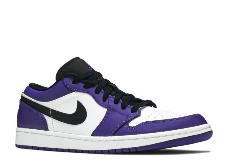 Air Jordan 1 Low White/Court Purple/Black