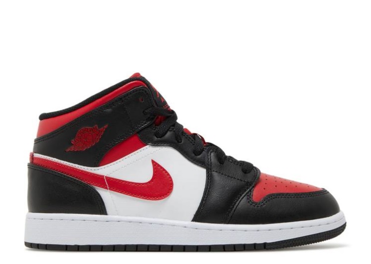 Air Jordan 1 Mid Gs - Black Fire Red