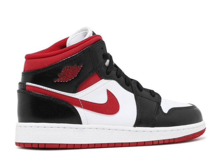 Air Jordan 1 Mid Gs - Black Gym Red
