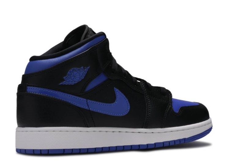 Air Jordan 1 Mid Gs - Black Hyper Royal