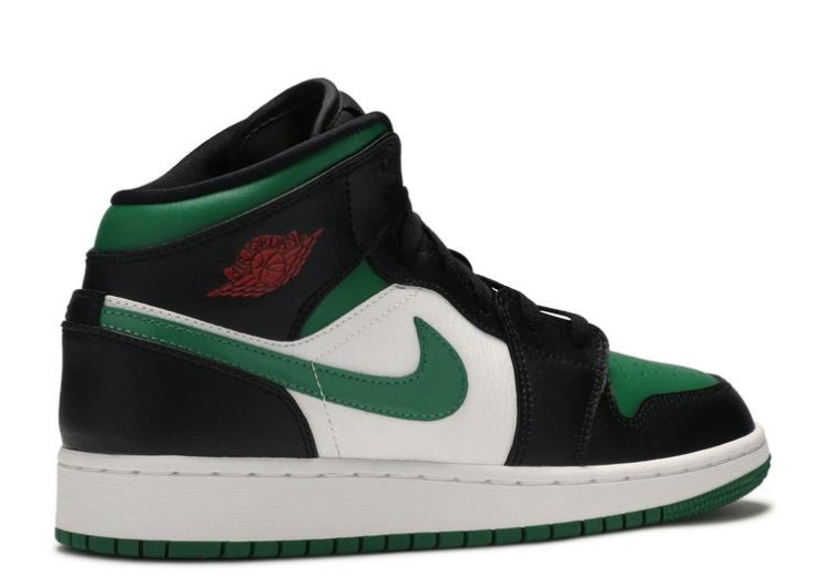 Air Jordan 1 Mid Gs - Black Pine Green