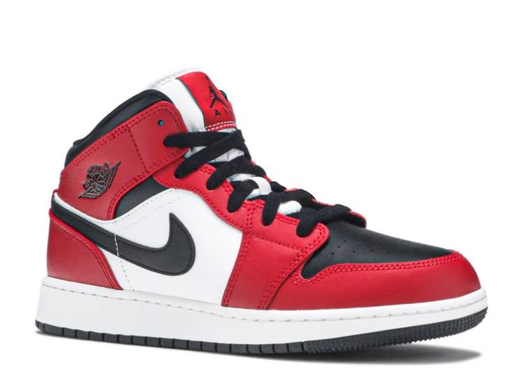 Air Jordan 1 Mid Gs - Chicago Black Toe