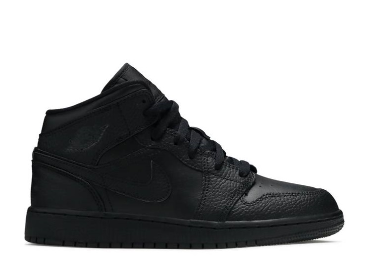 Air Jordan 1 Mid Gs - Triple Black 2020