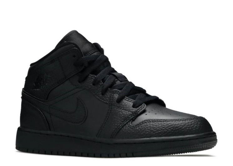 Air Jordan 1 Mid Gs - Triple Black 2020