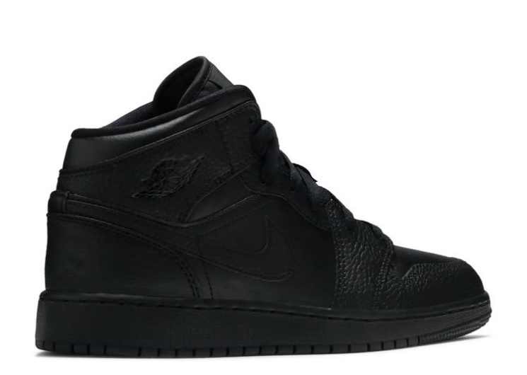 Air Jordan 1 Mid Gs - Triple Black 2020