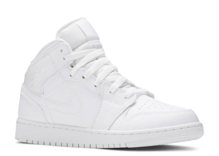 Air Jordan 1 Mid Gs - Triple White