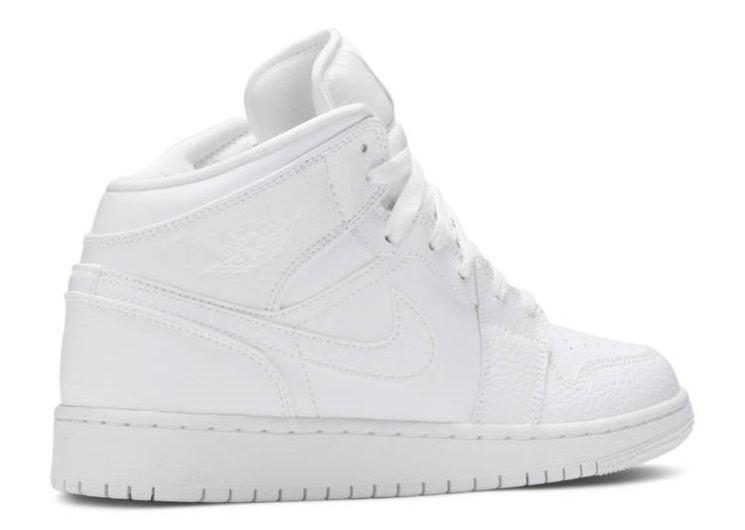 Air Jordan 1 Mid Gs - Triple White