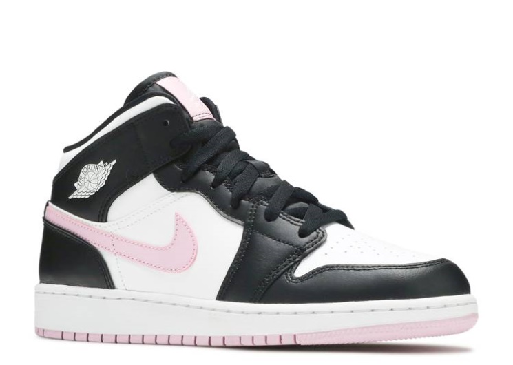 Air Jordan 1 Mid Gs - White Light Arctic Pink