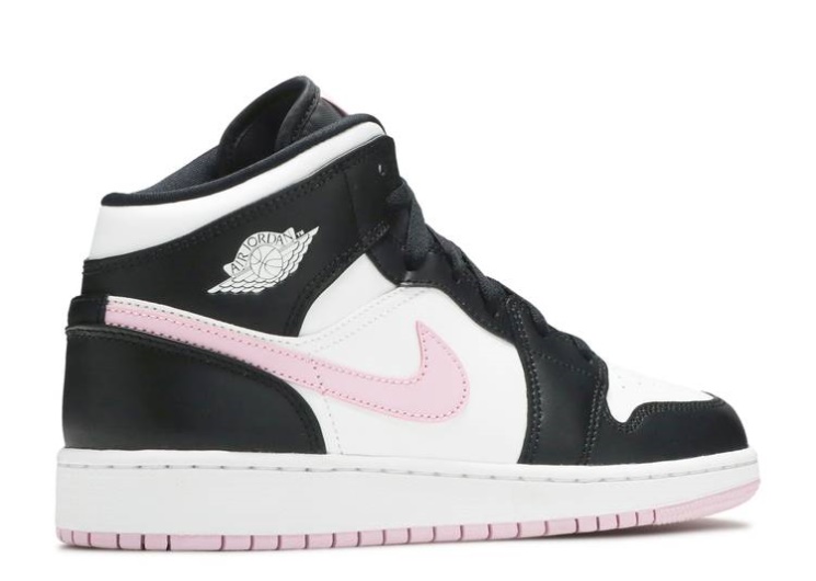 Air Jordan 1 Mid Gs - White Light Arctic Pink