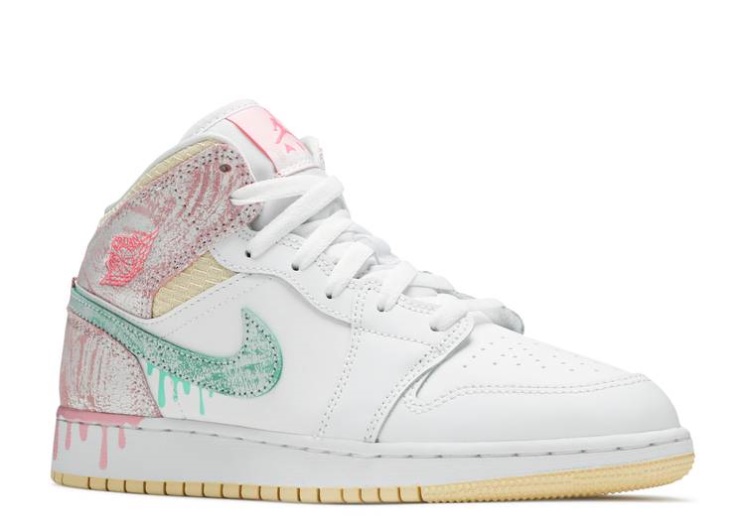 Air Jordan 1 Mid Se Gs - Paint Drip