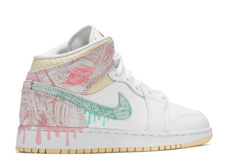 Air Jordan 1 Mid Se Gs - Paint Drip