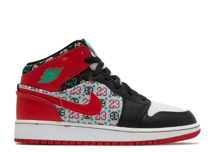 Air Jordan 1 Mid Se Gs - Ugly Christmas Sweater