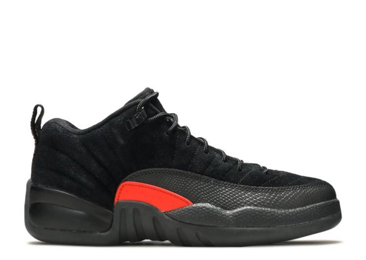 Air Jordan 12 Retro Low Bg - Black Max Orange