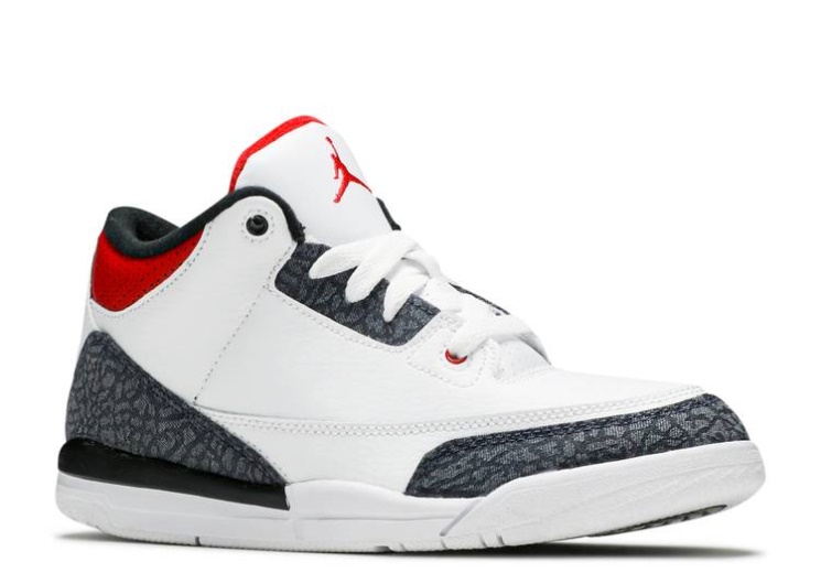 Air Jordan 3 Retro Denim Se Ps White/Black/Fire Red
