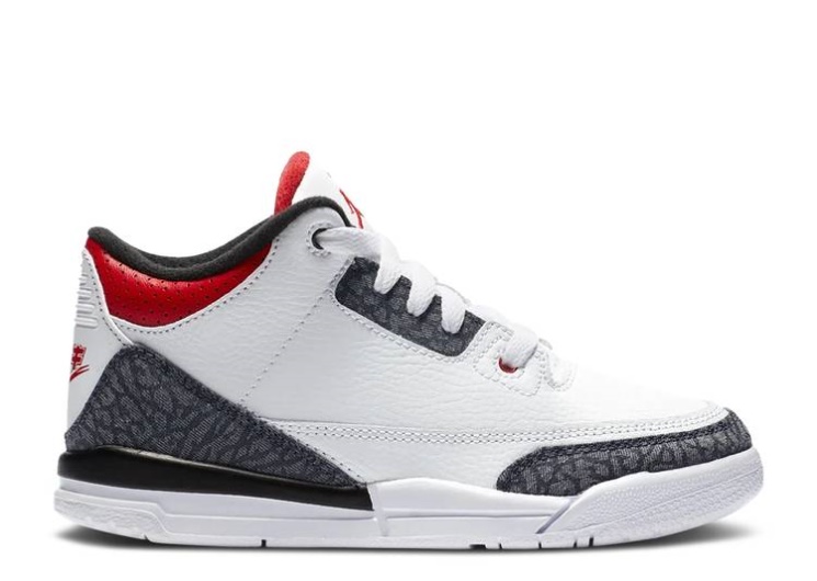 Air Jordan 3 Retro Denim Se Ps White/Fire Red/Black