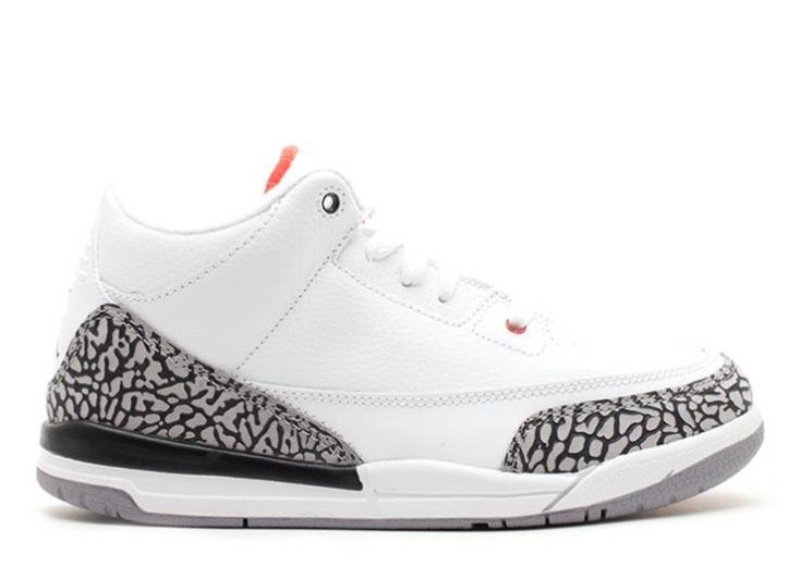 Air Jordan 3 Retro Ps White/Red/Cement Grey/Black