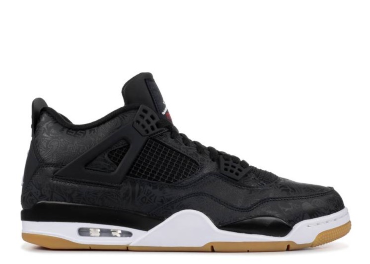 Air Jordan 4 Retro - Laser Black/White/Gumlight Brown
