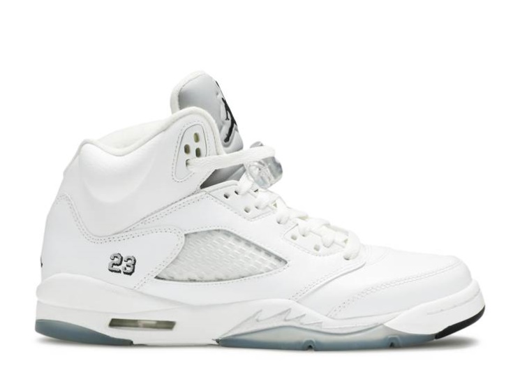 Air Jordan 5 Retro Bg - Metallic White