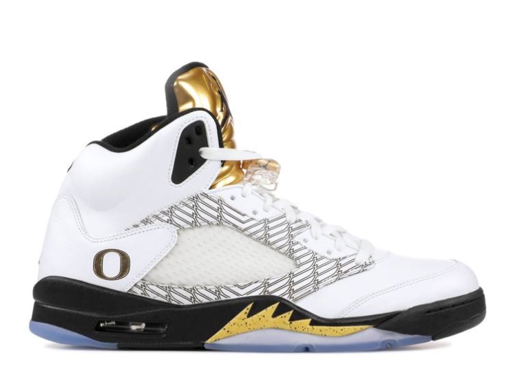 Air Jordan 5 Retro Pe - Oregon Ducks Olympic Gold