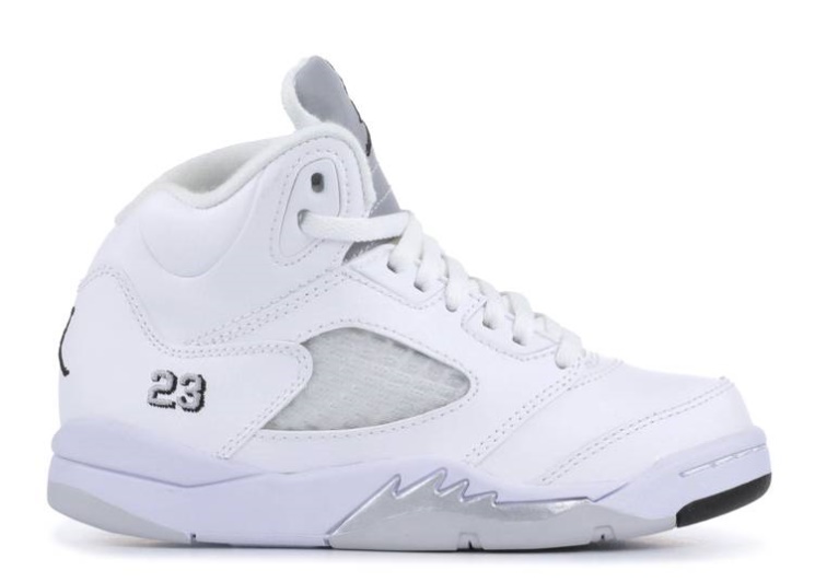 Air Jordan 5 Retro Ps - Metallic White