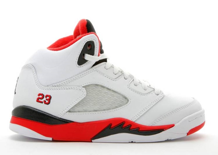 Air Jordan 5 Retro Ps White/Fire/Red/Black