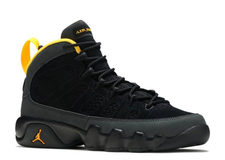 Air Jordan 9 Retro Gs - Dark Charcoal University Gold