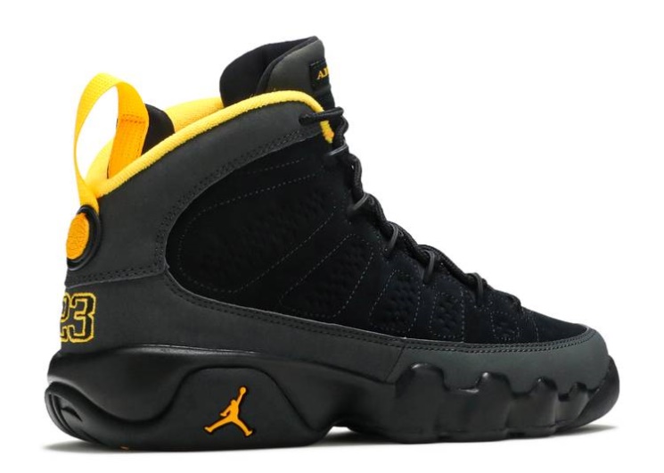 Air Jordan 9 Retro Gs - Dark Charcoal University Gold