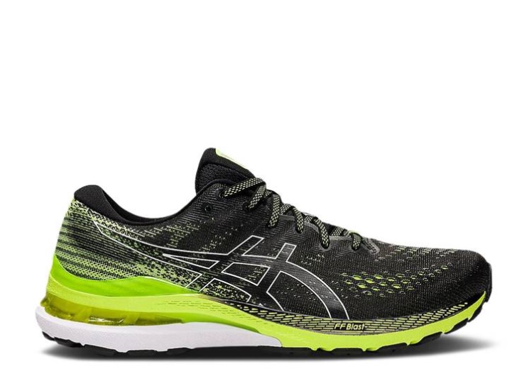 Asics Gel Kayano 28 2E Wide - Black Hazard Green