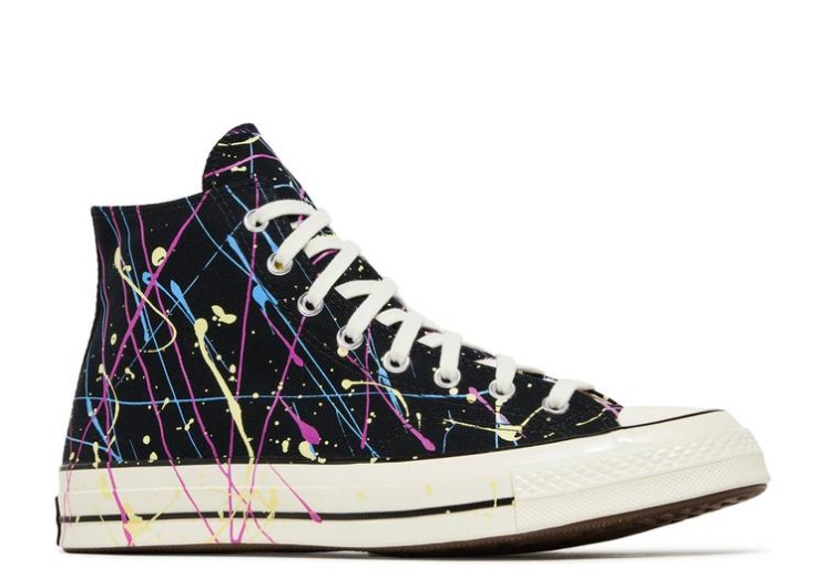Converse Chuck 70 High - Paint Splatter Black/Hyper Magenta/Egret