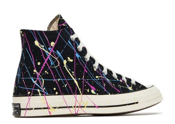 Converse Chuck 70 High - Paint Splatter Black/Hyper Magenta/Egret