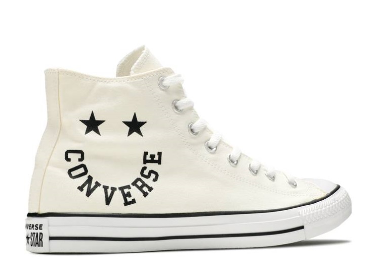Converse Chuck Taylor All Star High - Smiley Egret/Black/White