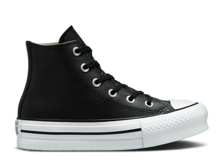 Converse Chuck Taylor All Star Lift Platform Leather High - Black Natural Ivory