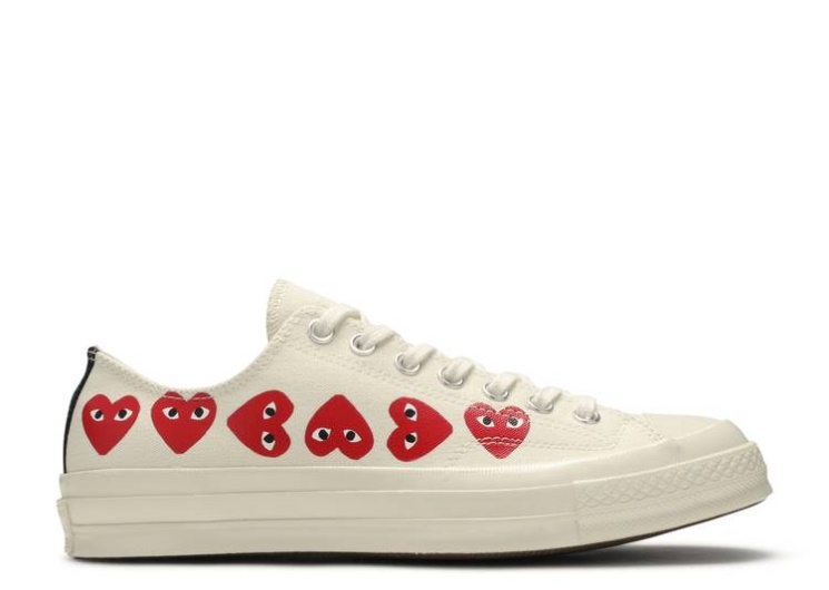 Converse Comme Des Garçons Play X Chuck 70 Low Top - Multi Heart White