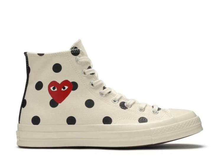 Converse Comme Des Garçons X Chuck Taylor All Star 70 Hi - White Polka Dot