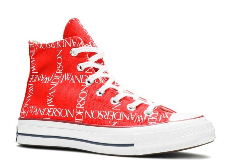 Converse JW Anderson X Chuck 70 Hi Top - Grid Flame Scarlet/White