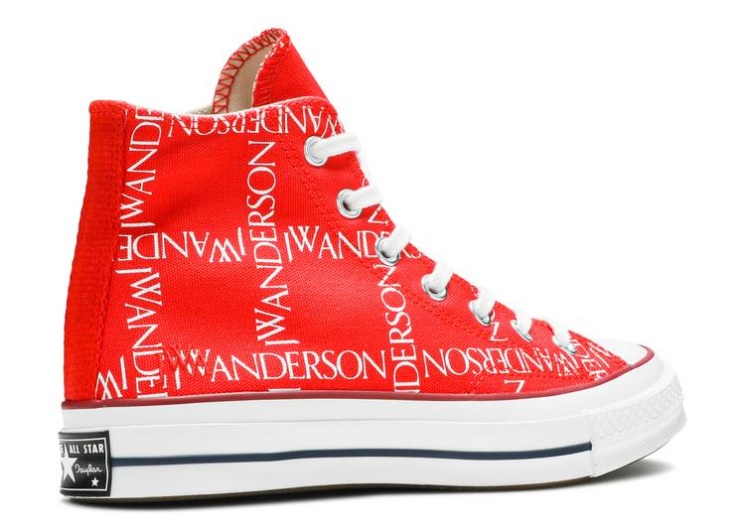 Converse JW Anderson X Chuck 70 Hi Top - Grid Flame Scarlet/White