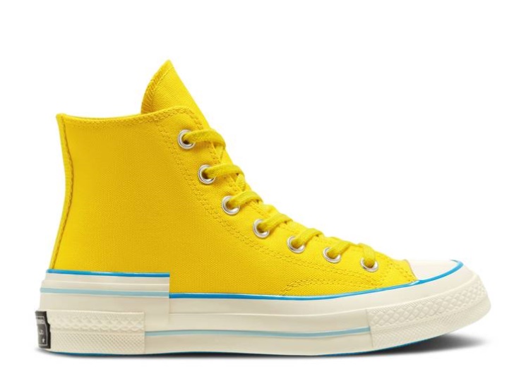 Converse Wmns Chuck 70 High - Popped Color Speed Yellow/Sail Blue/Egret