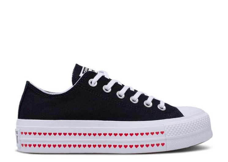 Converse Wmns Chuck Taylor All Star Lift Low - Love Fearlessly Black/University Red/White