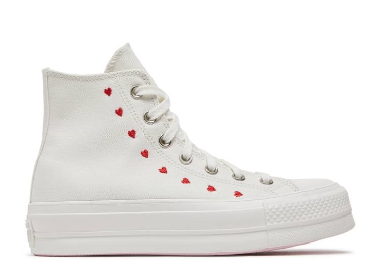 Converse Wmns Chuck Taylor All Star Lift Platform High - Embroidered Hearts