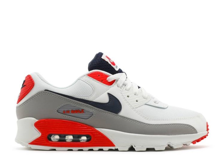 Nike Air Max 90 - Usa 2021 White/Cement Grey/Red/Blue