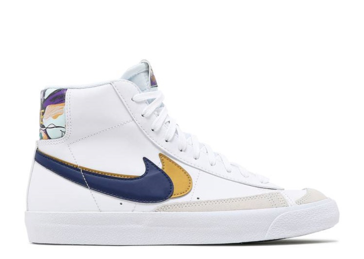 Nike Blazer Mid 77 Se Gs - Double Swoosh White/Gold/Blue Void