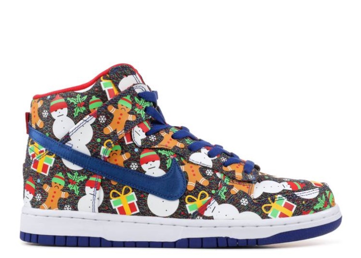 Nike Concepts X Sb Dunk Pro High Gs - Ugly Christmas Sweater 2017
